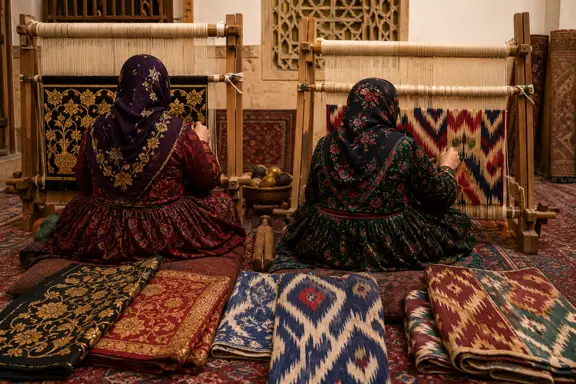 زری بافی و دارایی بافی از هنر دست زنان استان یزد